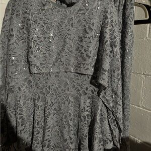 Elegant Gray Lace Dress